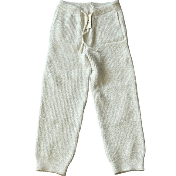 Comfyluxe White Soft Joggers Ribbed Lounge Pants Size M/L - Picture 1 of 7